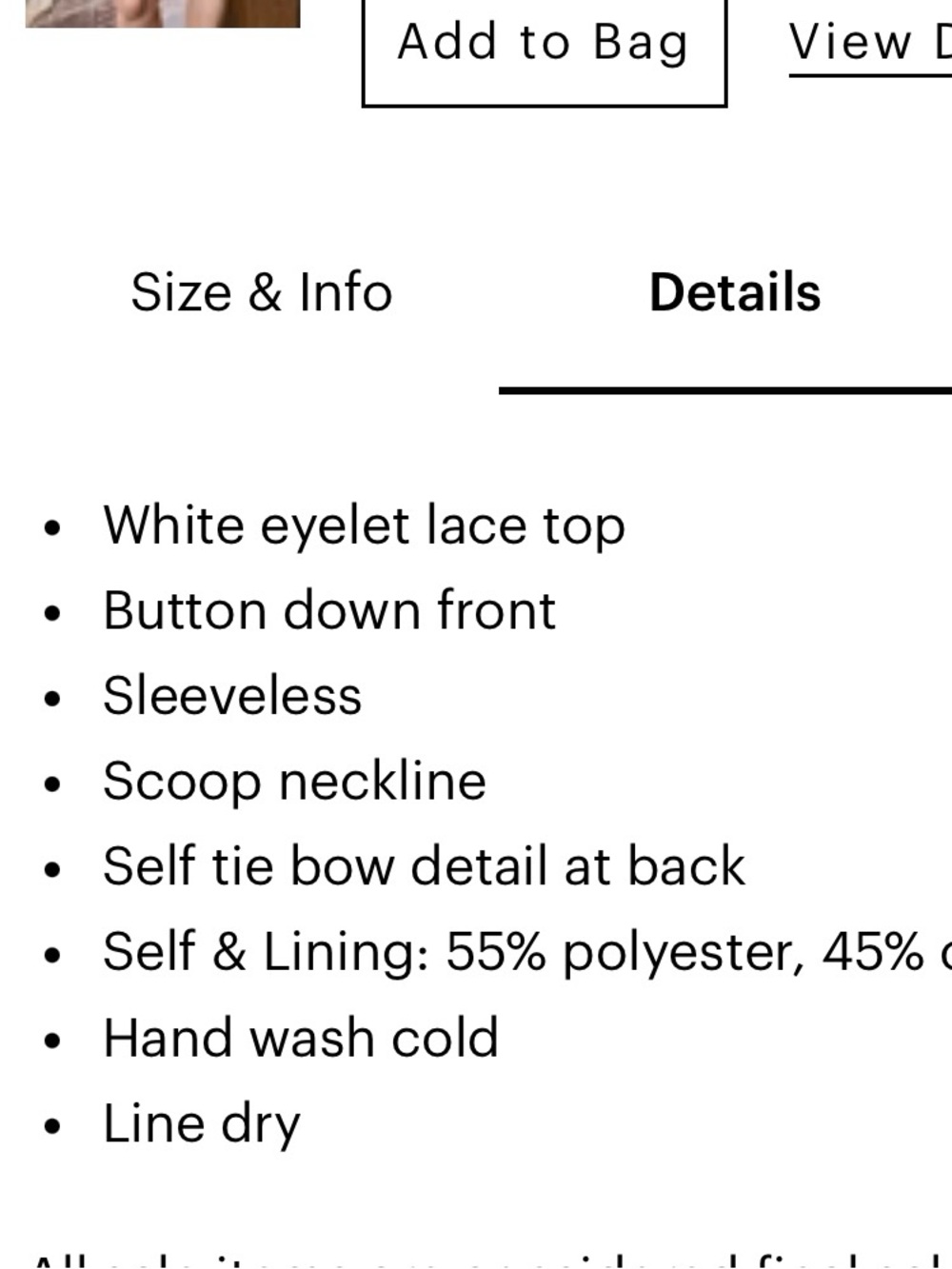 NWT Vestique Boutique White Eyelet Lace Buttoned Top Size Small - Picture 6 of 10